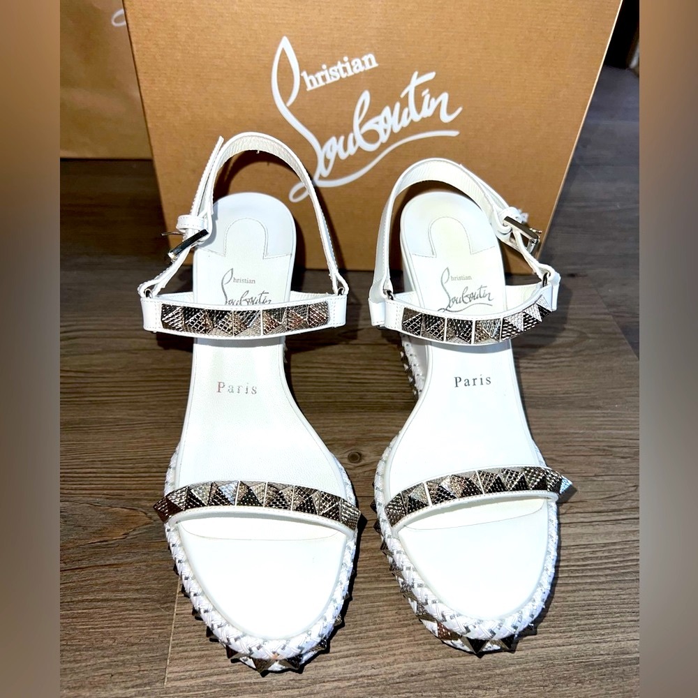Christian Louboutin Pyraclou Womens Platform & Wedge Sandals w/ box and bag. - Picture 7 of 11